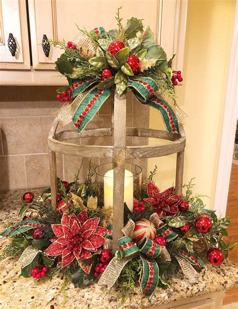 Kristens Creations Custom Christmas Lantern Centerpiece