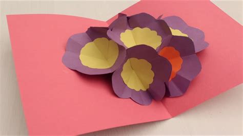 It can be used to make birthday party invites or other handmade invitations as well! How to make a 3D Flower POP UP Greeting Card - YouTube