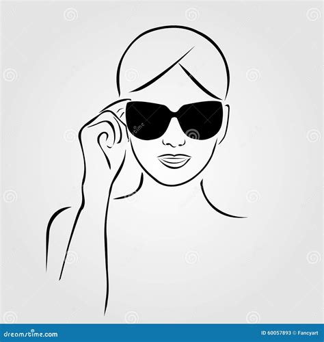 Girl Wearing Sunglasses Stock Vector Illustration Of Modern 60057893