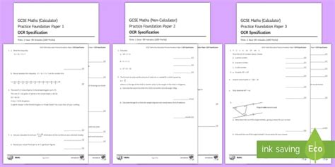 Gcse Maths Specimen Papers And Foundation Ocr Sexiz Pix