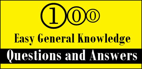 Here are 100 trivia questions with the answers in italics. Top 100 Easy General Knowledge Questions and Answers ...