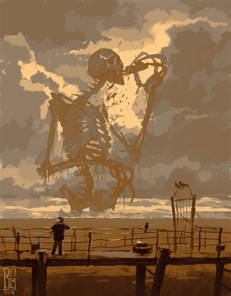 Art By Boris Groh Monster Darkart Skeleton Giant Concept Art