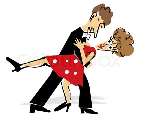 A dishonest, shady person, or scam artist who has found his mate, who complements each other's undesireable behaviour. Tango dancer | Stock Vector | Colourbox