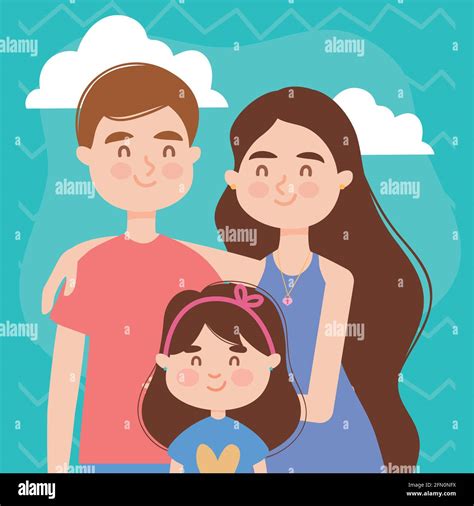Mother Father And Daughter Cartoons Stock Vector Image And Art Alamy