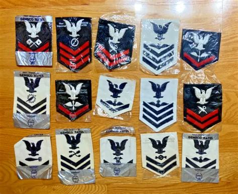 Lot Of 15 Ww2 Usn Us Navy Rank Rate Rating Patches New In Package 999