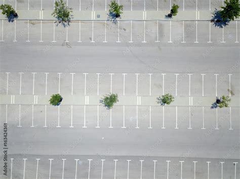 Empty Parking Lot Top Down Aerial View Stock Photo Adobe Stock