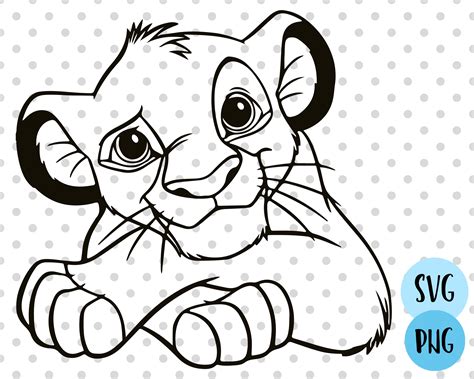 Simba SVG PNG Clipart Files Lion King Svg Simba Cutting Etsy