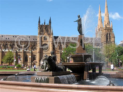 St Mary S Cathedral And Archibald Fountain Sydney New South Wales Australia