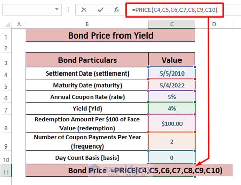 Calculate Bond Price From Yield In Excel 3 Easy Ways Exceldemy