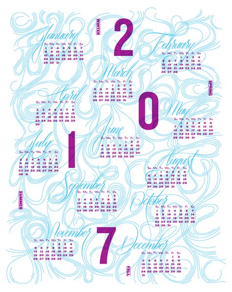 2017 Typographic And Lettering Calendar On Behance