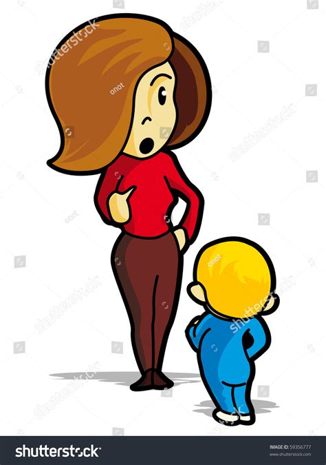 Cartoon Mother And Child Â Vector Illustration