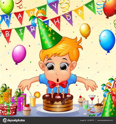 ¡que tengas un hermoso cumpleaños! :: Celebración Cumpleaños de niño feliz — Vector de stock ...