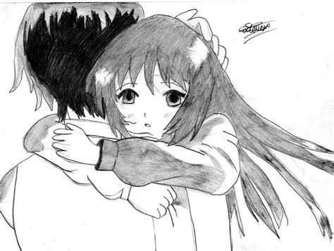 anime hugging by flashtheteddy on DeviantArt