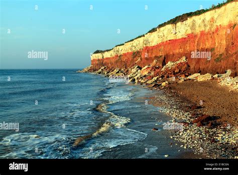 Old Hunstanton Cliffs High Tide Norfolk England English North Sea