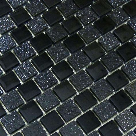 Black Metallic 1 X 1 Offset Glass Pool Tile Ss82323k1