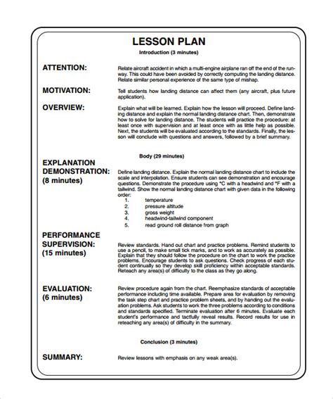 Free 14 Sample Printable Lesson Plan Templates In Pdf Ms Word
