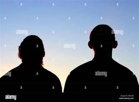 Two Friends Silhouette Stock Photo Alamy