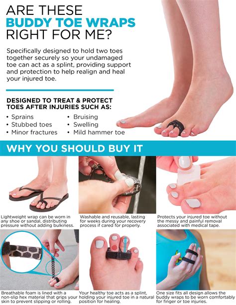 Buddy Tape Toe Splint Wraps For Broken Jammed Sprained Or Dislocated