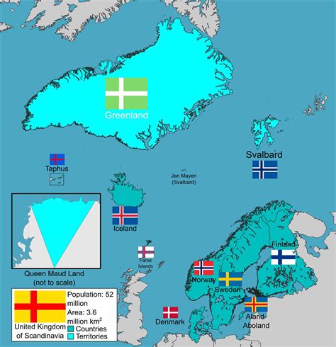 countries and territories of scandinavia and their flags r imaginarymaps