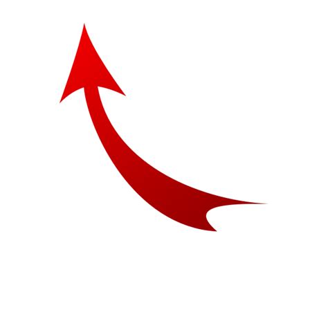 Vector Drawing Of Red Curved Arrow Free Svg