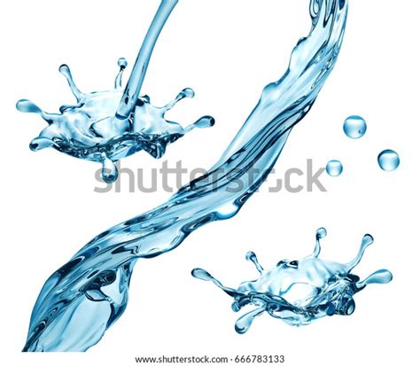 3d Render Digital Illustration Blue Water Stock Illustration 666783133