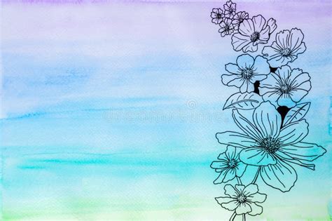 Watercolor Flower Stock Illustration Illustration Of Rough 114288113