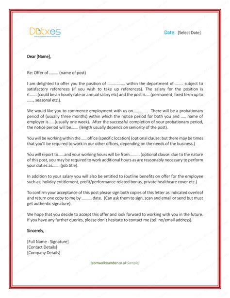 Job Offer Letter Download Free Formats And Sample For Word Dotxes