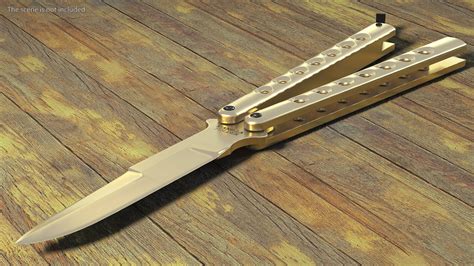 Schrade Manilla Folder Butterfly Knife Gold 3d Model 39 Obj Lxo Ma Max Fbx C4d Blend