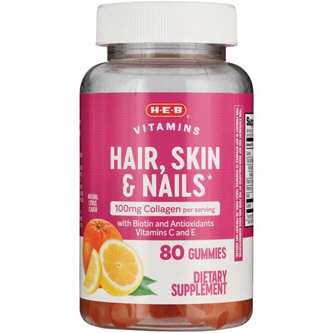 H E B Vitamins Hair Skin And Nail Collagen Gummies Citrus Shop