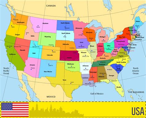 Capitais De Estados E Cidades Principais Do Estados Unidos Da América