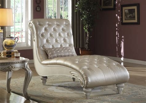 Elegant Metallic Pearl Button Tufted Leather Formal Living
