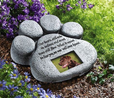 Pet Paw Print Dog Cat Memorial Garden Stone Resin 8 34 Yard Decor New