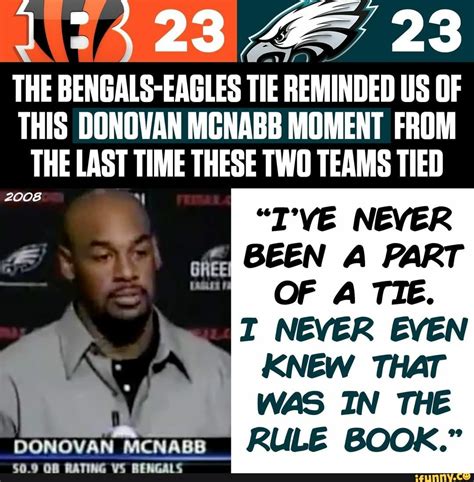 134 23 23 The Bengals Eagles Tie Reminded Us Of This Donovan Mcnabb
