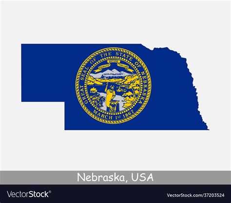 Nebraska Usa Map Flag Royalty Free Vector Image
