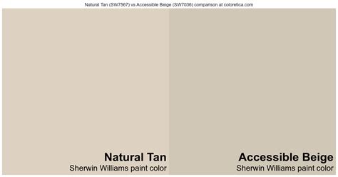 Sherwin Williams Natural Tan Vs Accessible Beige Color Side By Side