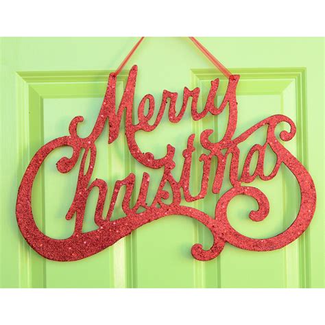 Merry Christmas Red Glitter Sign 20 Xy504624