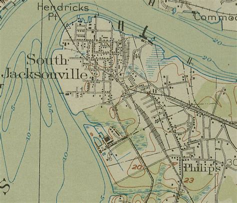 Map Of South Jacksonville And Philips 1918 Florida