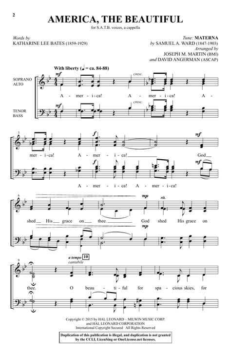 America The Beautiful Sheet Music David Angerman Satb Choir