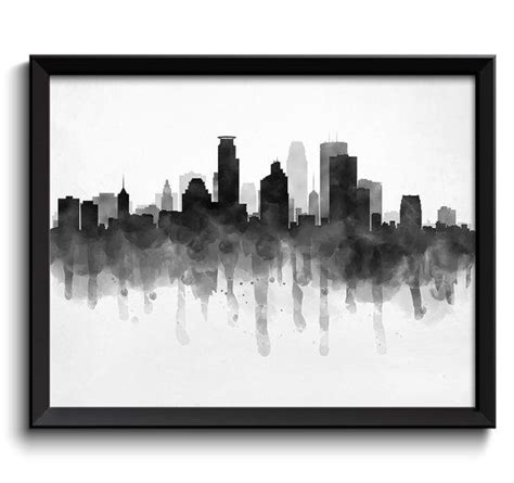 Minneapolis Skyline Minnesota Usa United States Cityscape Art Print