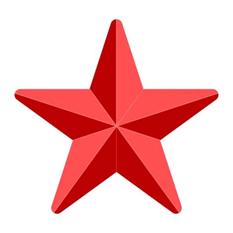 Star Symbol Icon Red Gradient 3d 5 Pointed Rounded Isolated Stock