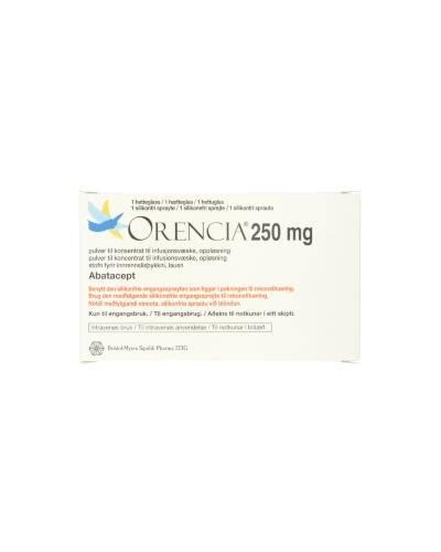 Orencia Lyofilisat Til Infusjonsvæske Oppløsning 250 Mg 1 Sett Apotek 1