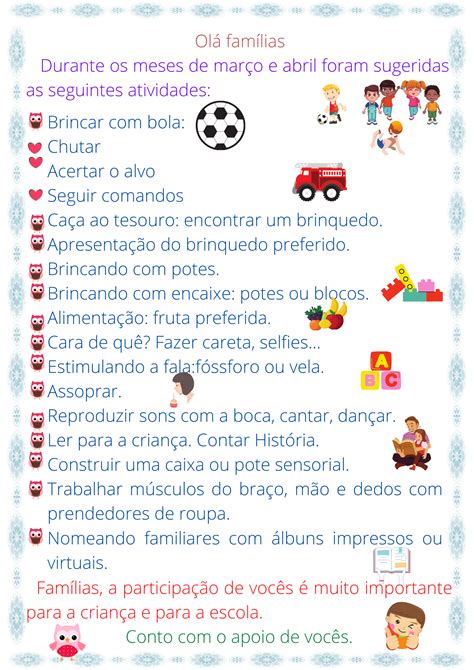 Sugestões De Atividades Para Educação Infantil 1 A 2 Anos