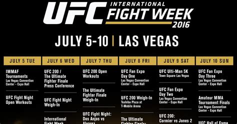 2016 International Fight Week schedule released | UFC ® - News