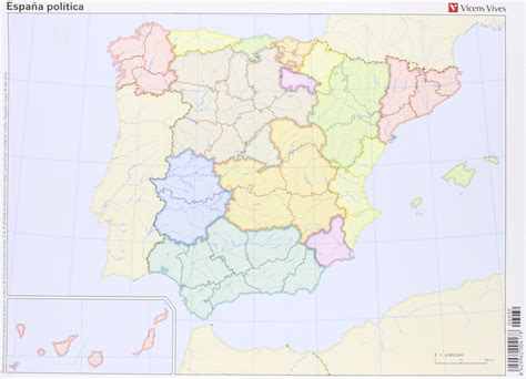 Mapa Mudo España Fisico Vicens Vives