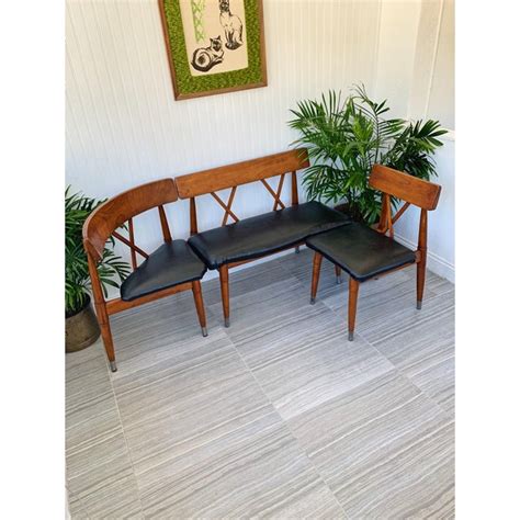 Want to give the reading nook a distinguished vibe? Mid Century Dining Bench Corner Banquette Chairs- 3 Pieces | Chairish