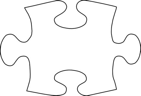 Puzzle Piece Template | Jigsaw White Puzzle Piece No Shadow clip art - vector… | Puzzle piece ...