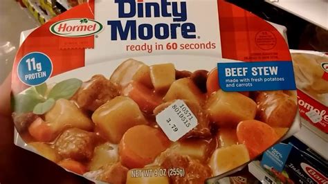 Quick stew 'n biscuits, hearty beef pot pie, busy lady beef bake, etc. Beef stew, Dinty Moore "Hormel" - YouTube