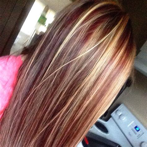 Red And Blonde Highlights Brown Blonde Hair Hair Highlights And