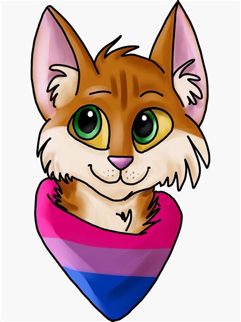 Pride Cat Bisexual Sticker For Sale By Tookfluff Redbubble