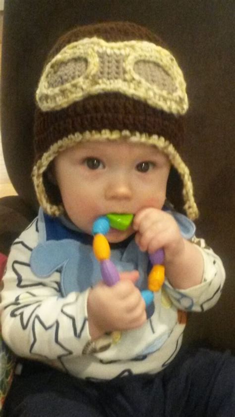 Hand Crocheted Baby Aviator Hat
